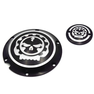 Derby cover et cache d'allumage tête de mort pour Harley Sportster - vue 2