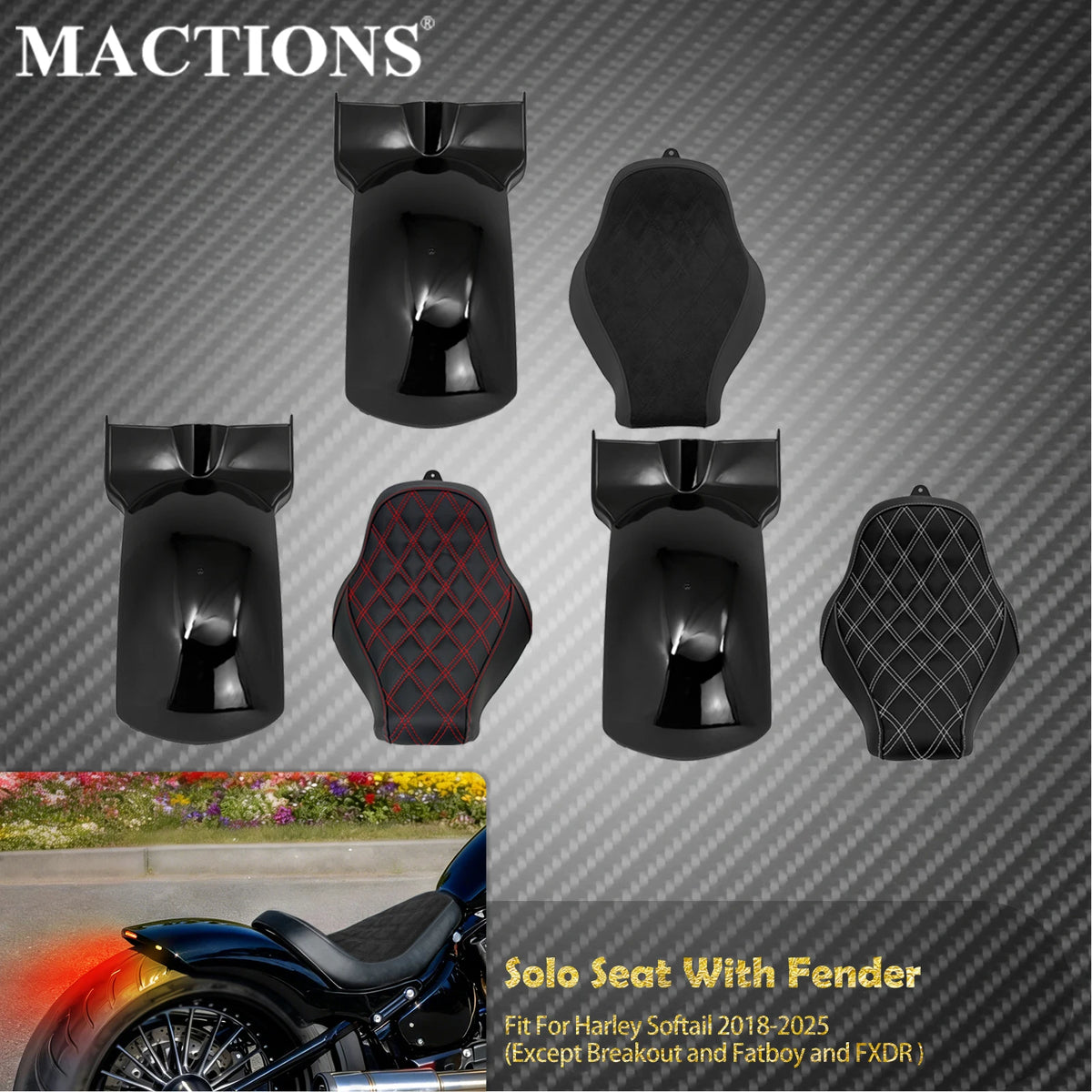 Garde-Boue Arrière avec Selle Solo Conducteur - Harley-Davidson Softail 2018-2025 – photo 1/10