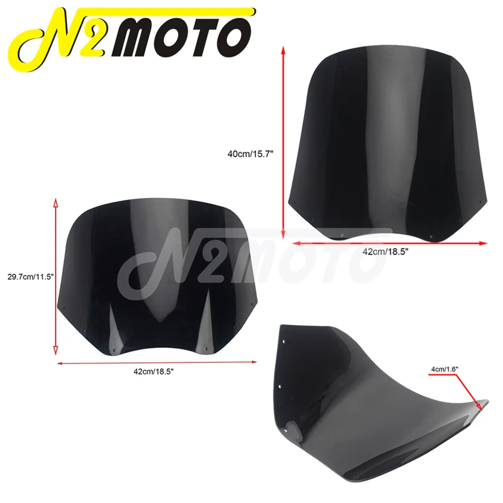 Pare-brise de carénage phare noir pour Harley Dyna - vue 3
