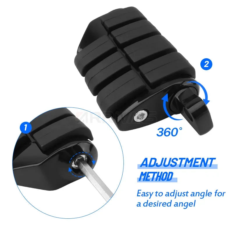 Repose-pieds en aluminium à montage mâle pour Harley-Davidson Sportster, Touring, Dyna, Fat Bob, Softail, Fat Boy – photo 2/20