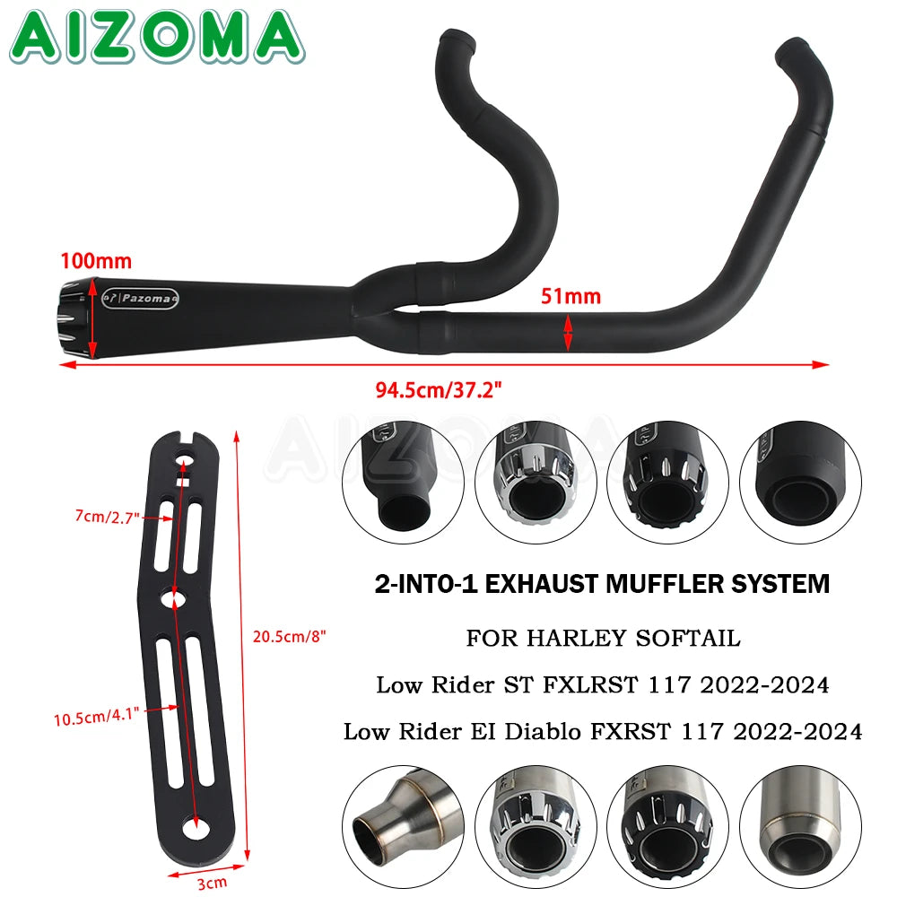Système d'échappement pour Harley-Davidson Softail Low Rider ST FXLRST EI Diablo FXRST 117 2022 2023-24 – photo 2/20