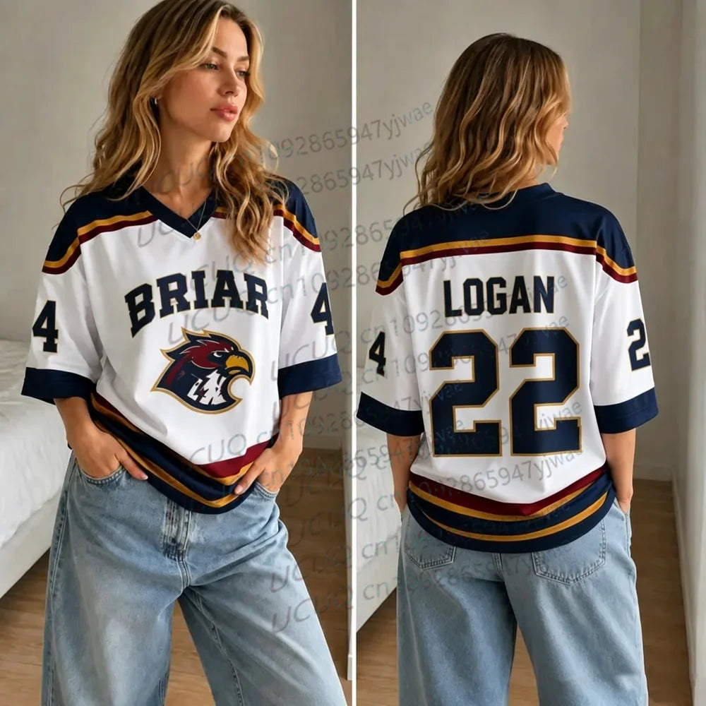 T-shirt jersey col V Briar University femme - vue 2