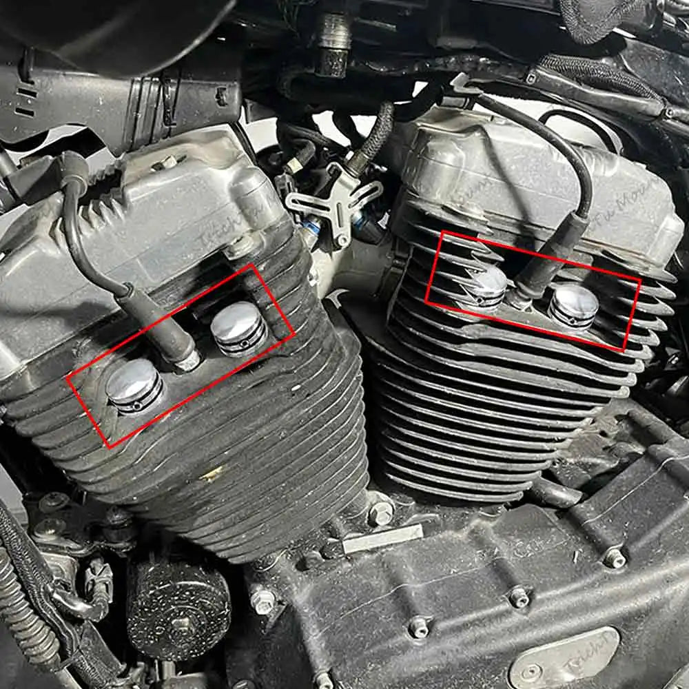 Caches de vis de culasse chromés pour Harley Twin Cam, Evolution, Sportster - vue 5