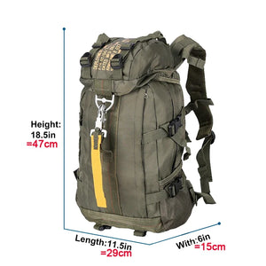 Sac à dos militaire noir en nylon imperméable - vue 6
