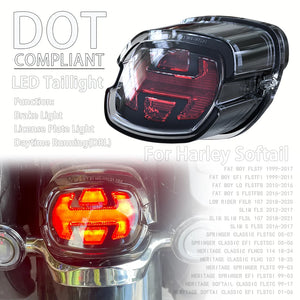 Feu arrière LED fumé pour Harley Softail - vue 1