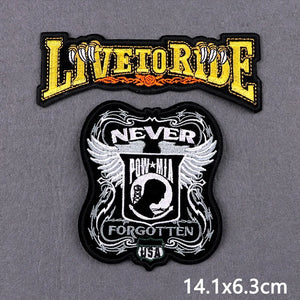 Écusson brodé Live To Ride motard punk à coudre ou repasser sur veste - vue 28