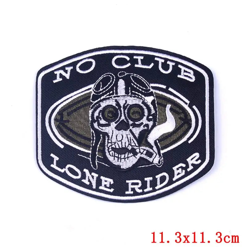 Écusson brodé crâne punk thermocollant style rock biker - vue 32