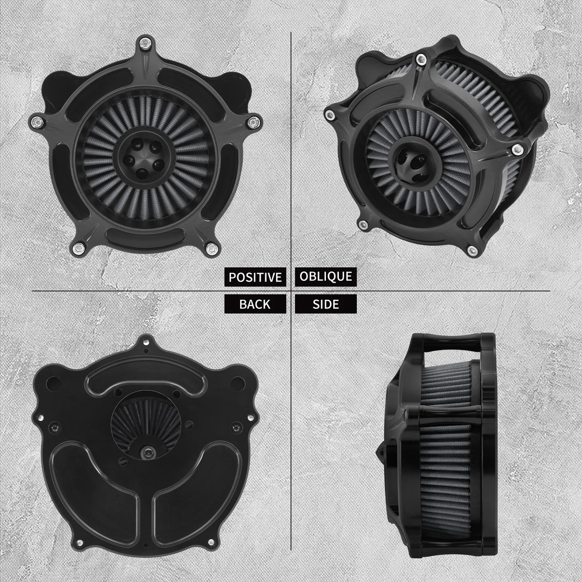 Kit de filtre à air gris CNC complet pour Harley-Davidson Sportster, Touring, Dyna, Softail – photo 3/10