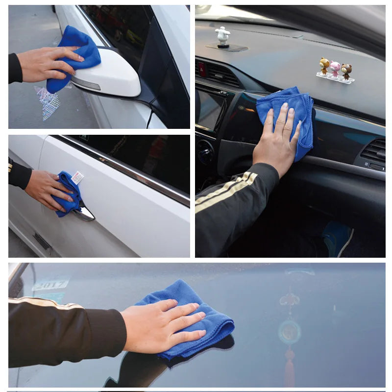 Lot de 5 Serviettes Microfibre Suédine pour Lavage Auto/Moto (30x30cm & 30x70cm) – photo 6/8