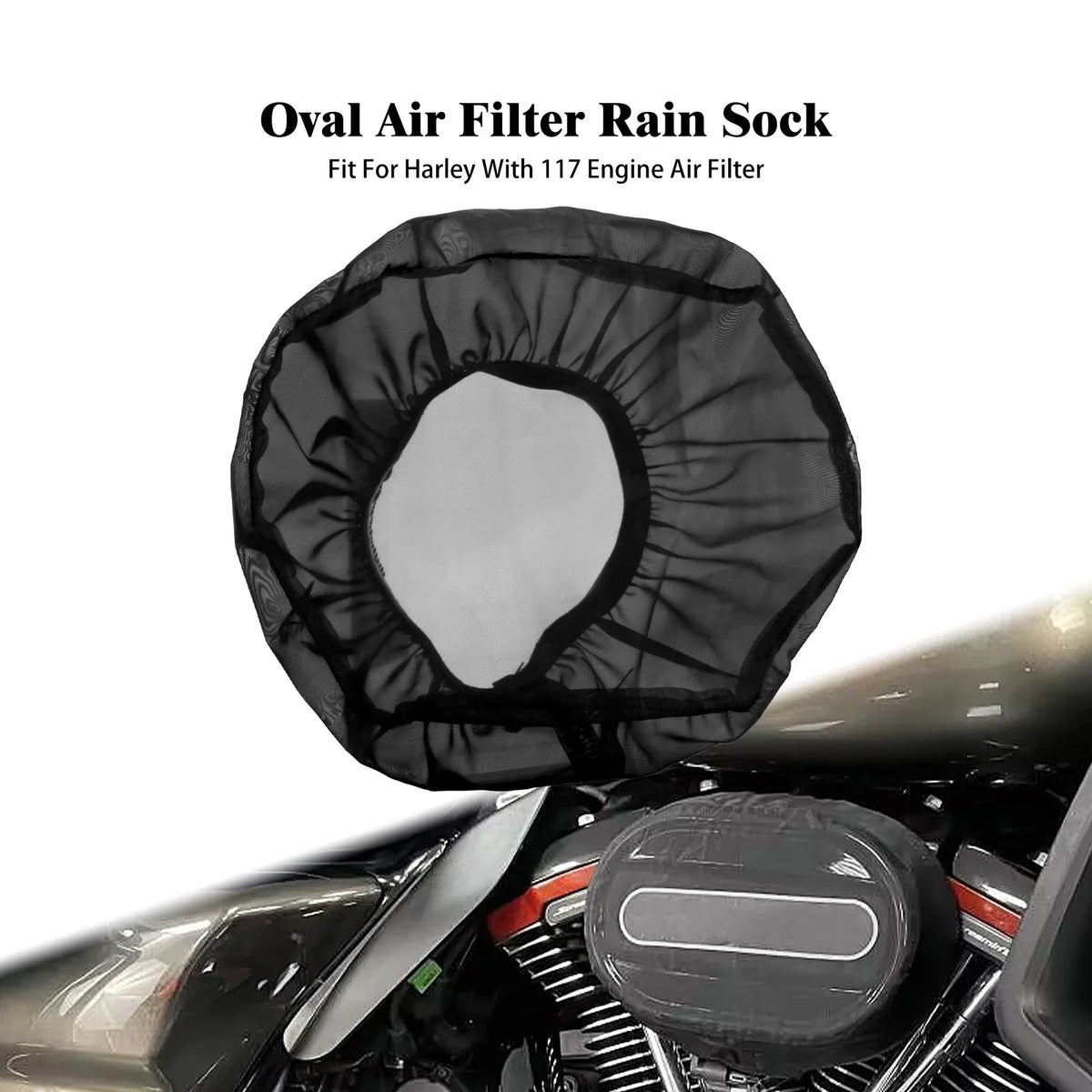 Housse anti-pluie noire pour filtre à air de moto Harley-Davidson - vue 12