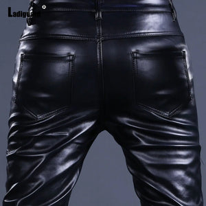 Pantalon simili cuir homme slim style rock, fermeture zip - vue 2