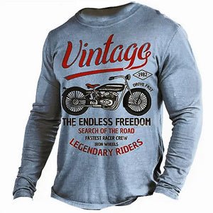 T-shirt Manches Longues Homme Imprimé Moto 3D Oversize - vue 4