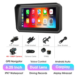 Écran GPS moto Jansite CarPlay & Android Auto 5/6,25 pouces avec DVR intégré – étanche IP67 - vue 9