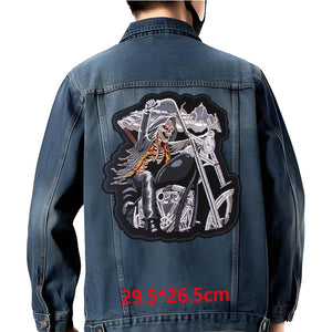 Grand écusson dorsal brodé style biker moto pour blouson - vue 16