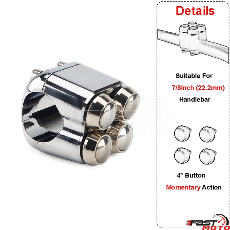 Commodo à boutons poussoirs pour guidon Harley - vue 24