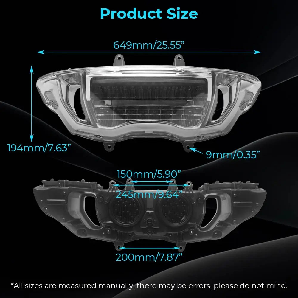 Phare LED avant noir sur Harley Road Glide CVO - vue 6