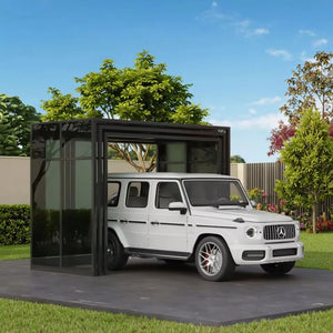 Abri de voiture pliable moderne en aluminium pour jardin - vue 7