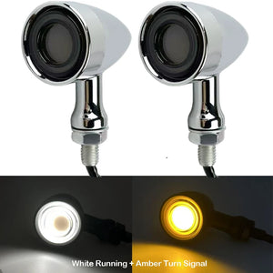 Clignotants LED universels avant/arrière type bullet avec veilleuse et feu stop moto - vue 7