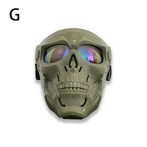 Masque de moto tête de mort rétro noir style biker - vue 11