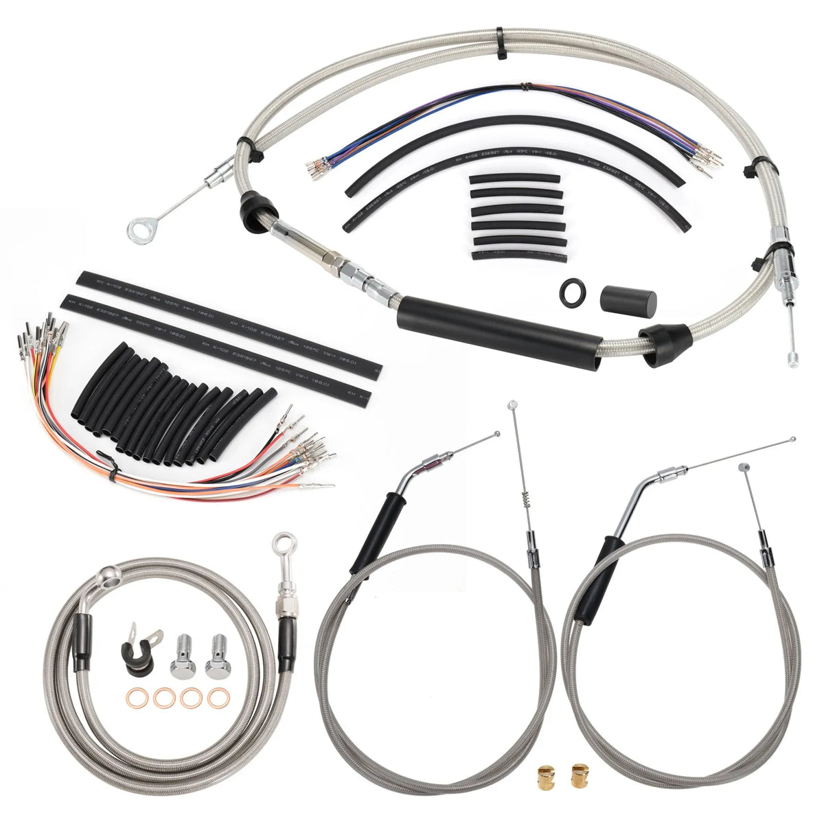 Kit de Câbles Rallongés 12"/14"/16" pour Guidon - Harley-Davidson Softail 2000-2006 – photo 1/12