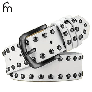 Ceinture noire simili cuir cloutée style punk Y2K - vue 5