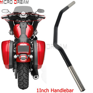 Guidon style motocross inox 1 pouce pour Harley Road Glide, Street Glide et Softail - vue 1
