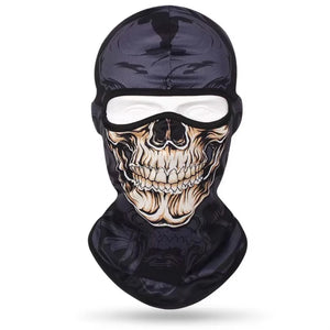 Cagoule imprimée tête de mort portée en sous-casque pour moto - vue 4
