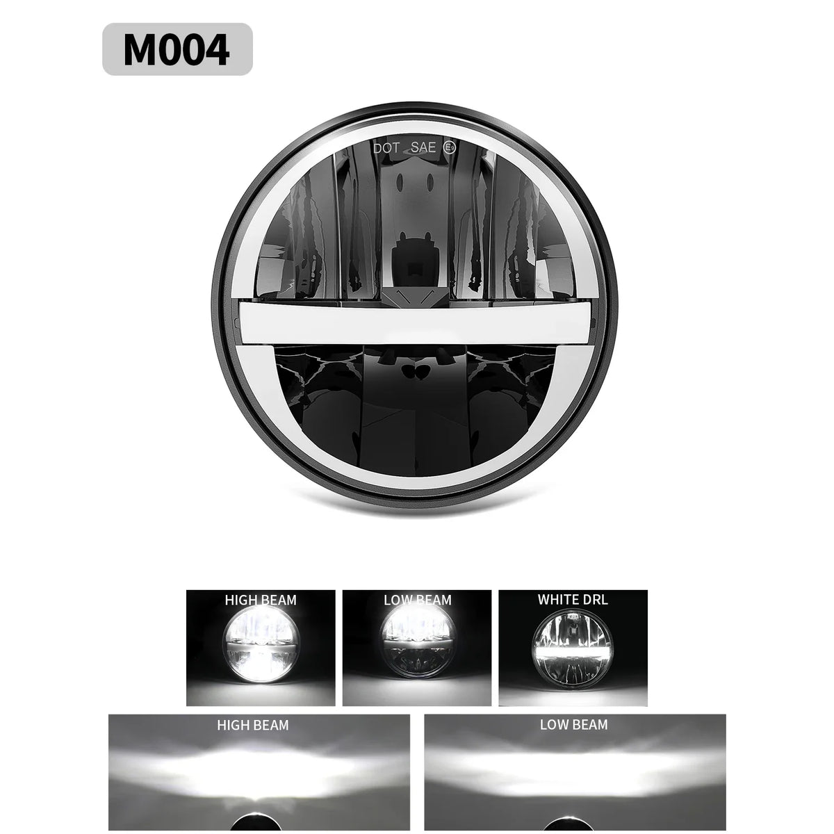 Phare LED rond 5,75 pouces pour Harley-Davidson Dyna, Softail, Sportster - vue 6