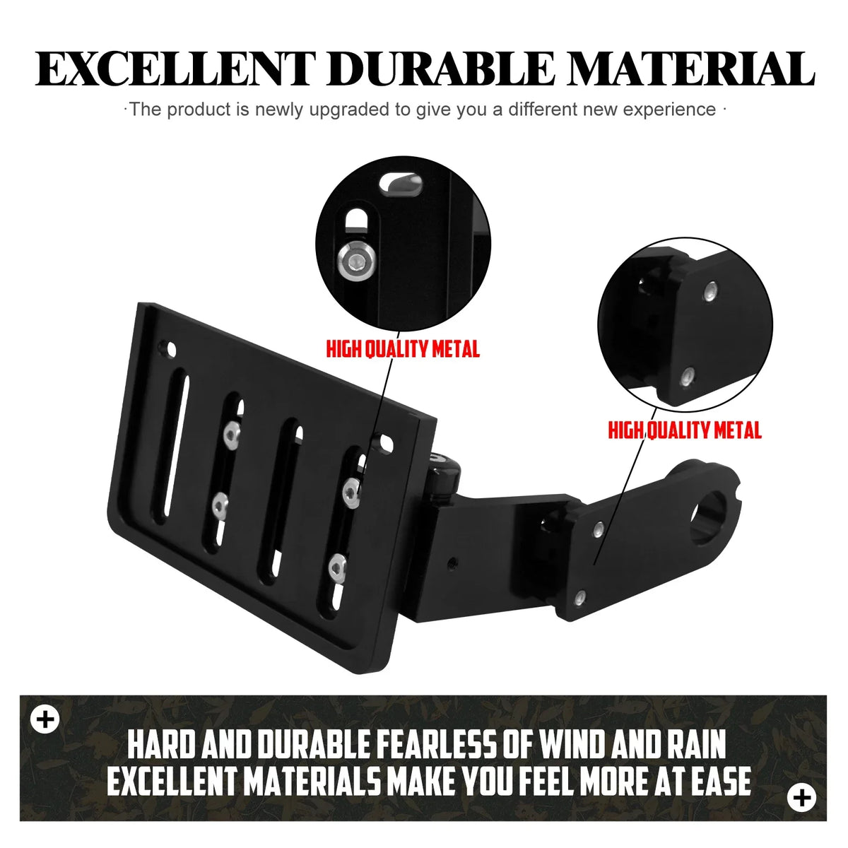 Support de plaque d'immatriculation noir monté sur le côté d'une Harley-Davidson Softail - vue 4
