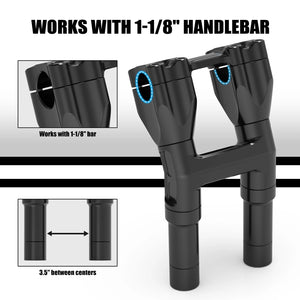 Rehausse de Guidon Modulable 5/6/7/8 Pouces (Kickback Riser) - Harley-Davidson Touring & Softail, Guidon 28mm – photo 3/9