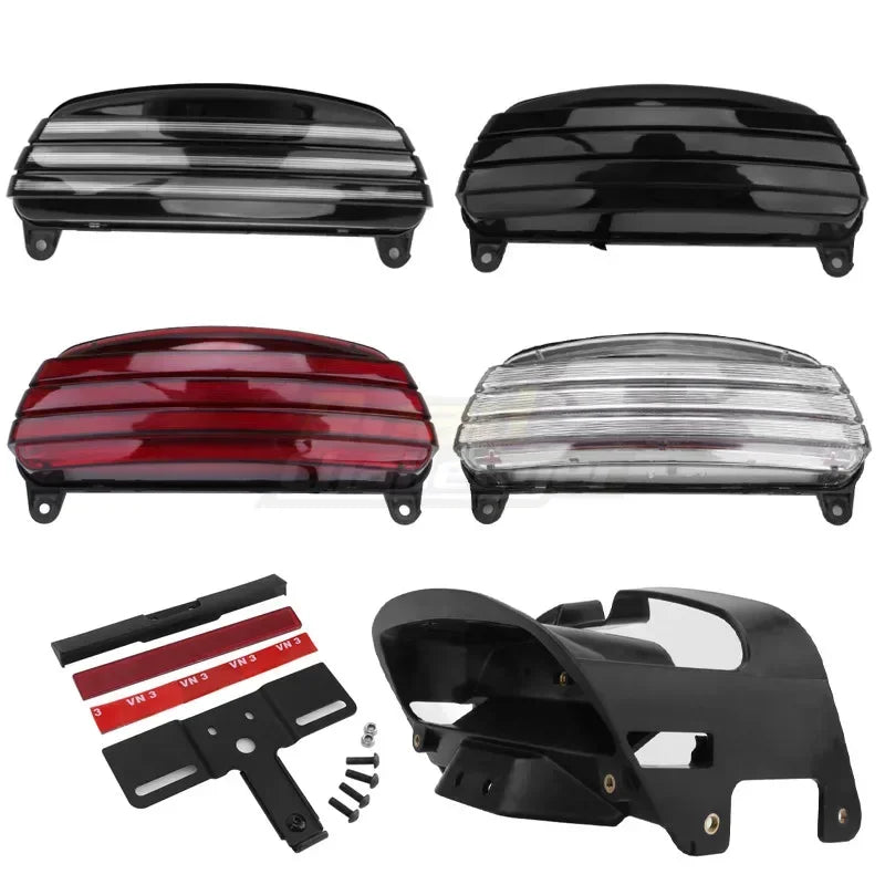 Feu arrière LED tri-bar pour Harley Dyna Fat Bob - vue 1