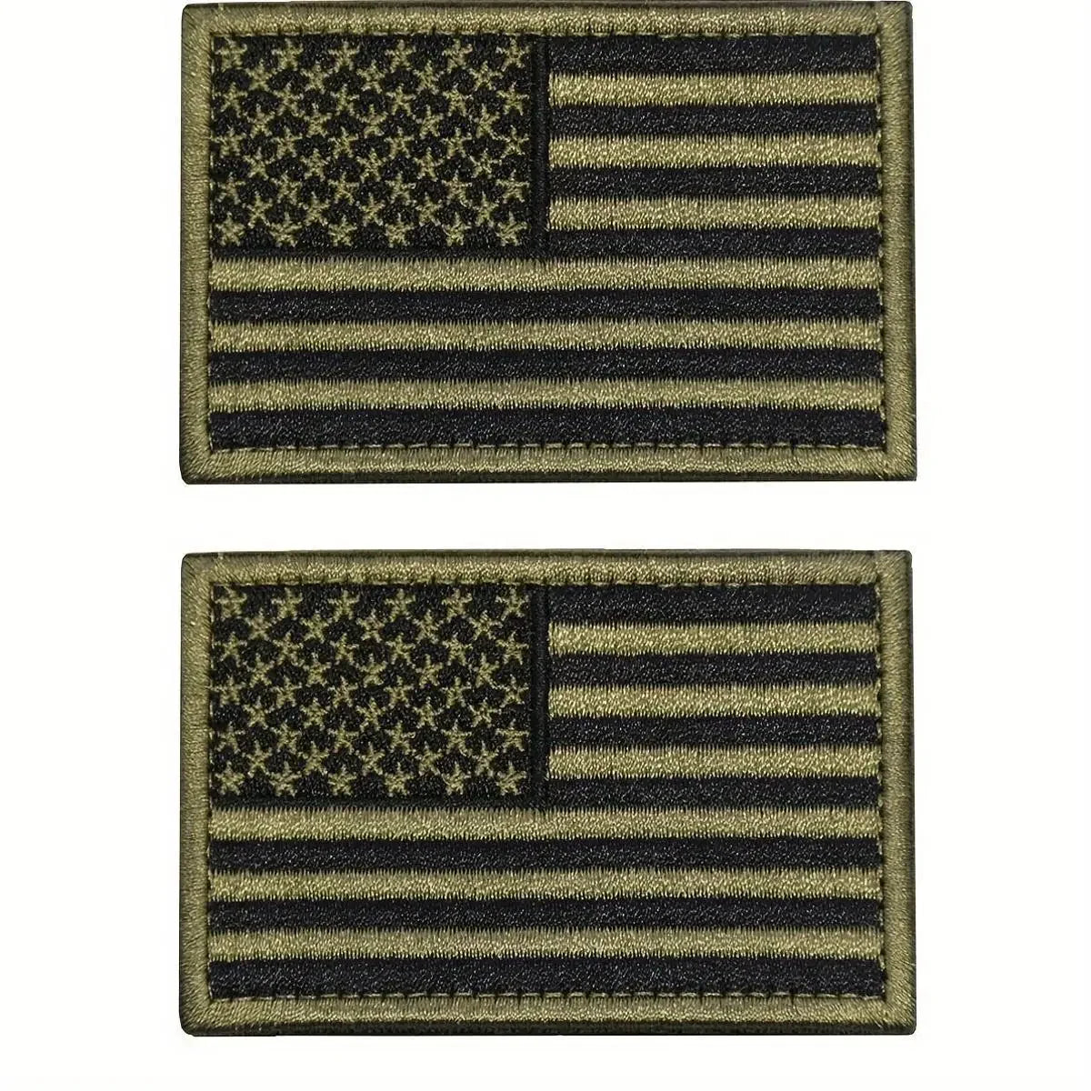 Écusson brodé drapeau USA noir et gris pour casquette ou blouson moto - vue 6