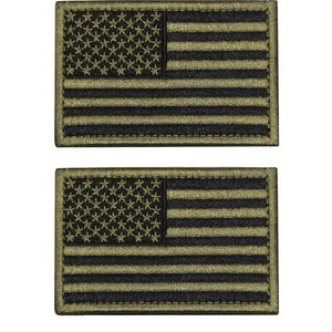 Écusson brodé drapeau USA noir et gris pour casquette ou blouson moto - vue 6