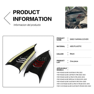 Déflecteur d'air latéral noir pour Harley Road Glide - vue 6