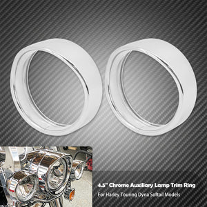 Anneaux de Finition Chromés pour Feux Additionnels 4,5" - Harley-Davidson Touring – photo 8/9