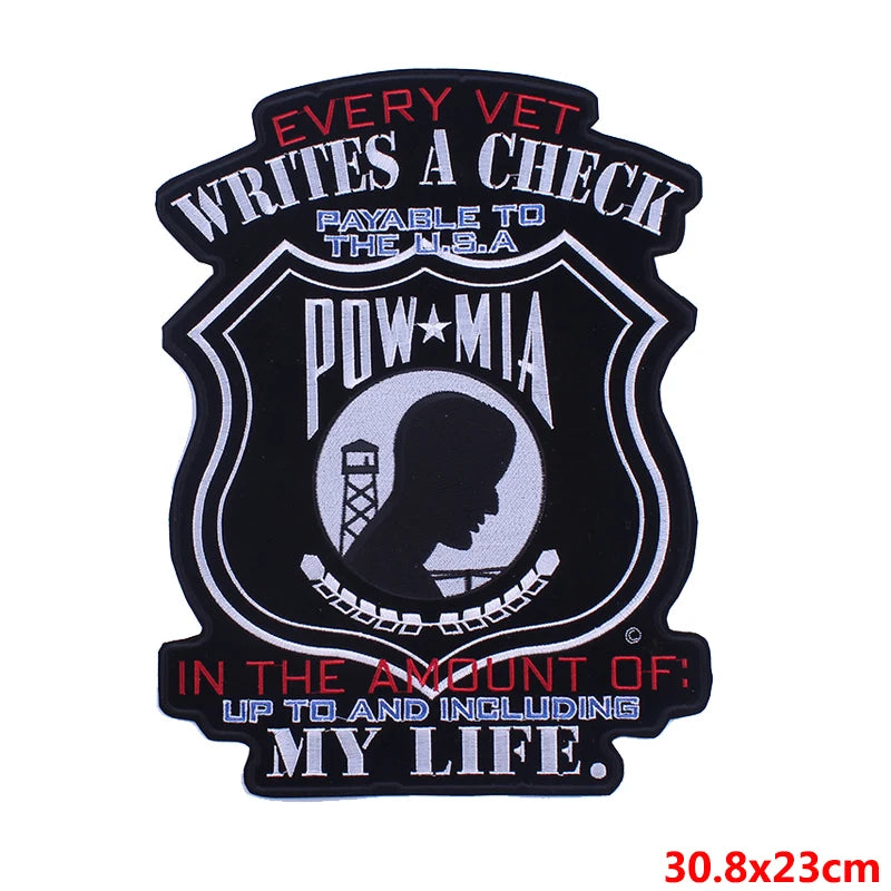 Écusson dorsal brodé biker punk crâne aigle - vue 20