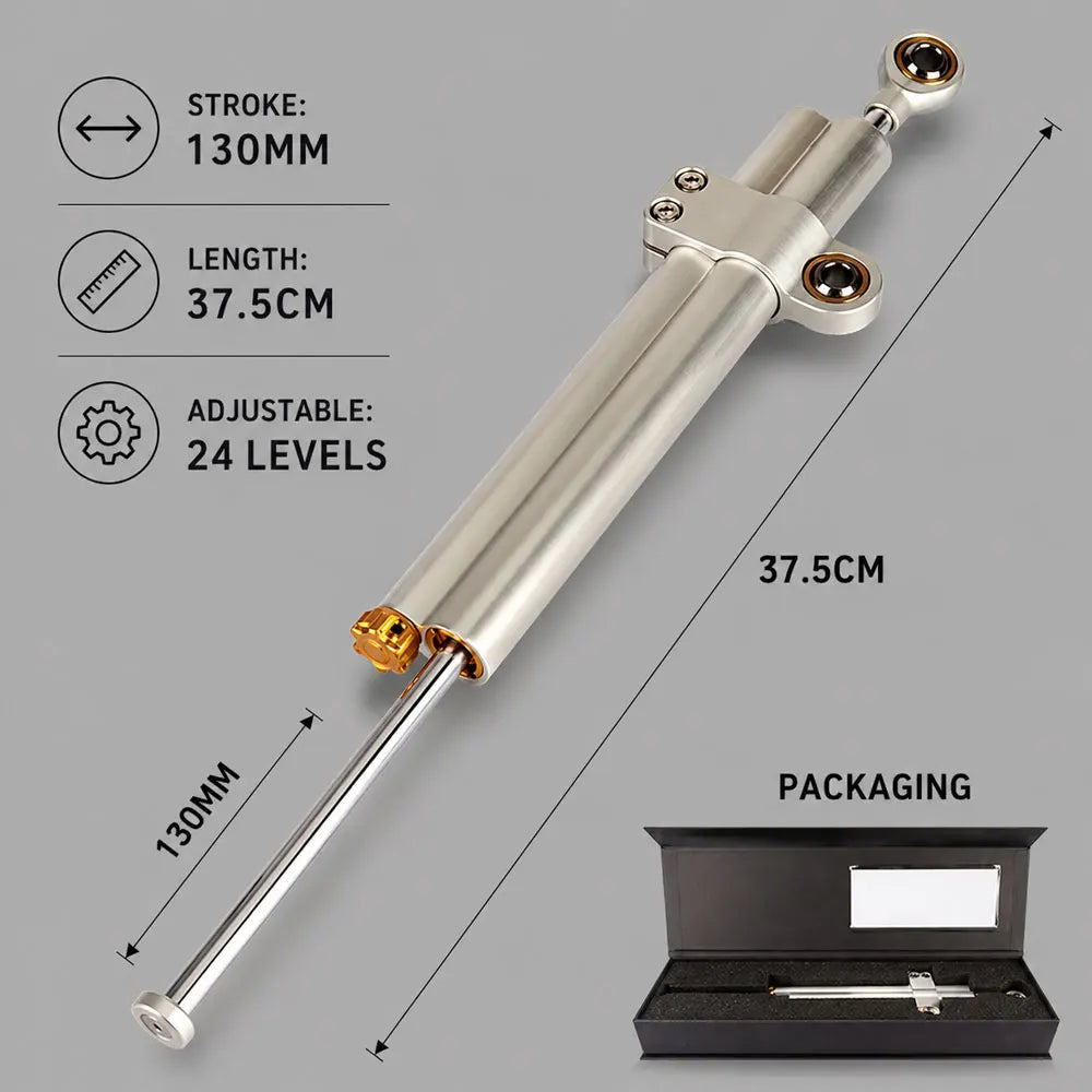 Amortisseur de direction universel réglable 260-375 mm, aluminium CNC – photo 5/6