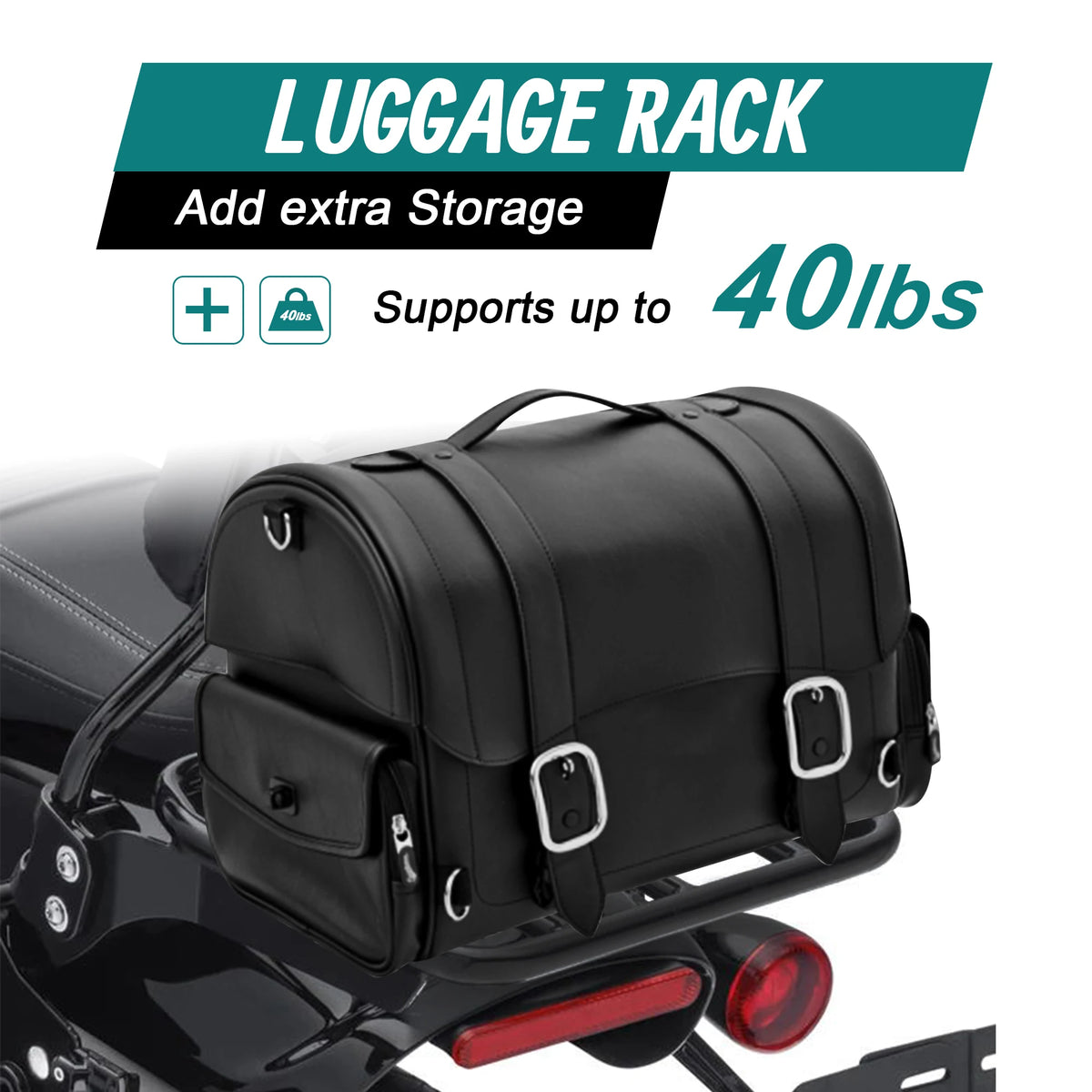 Sissy-bar dossier passager avec porte-bagages et kit de fixation pour Harley-Davidson Softail - vue 4