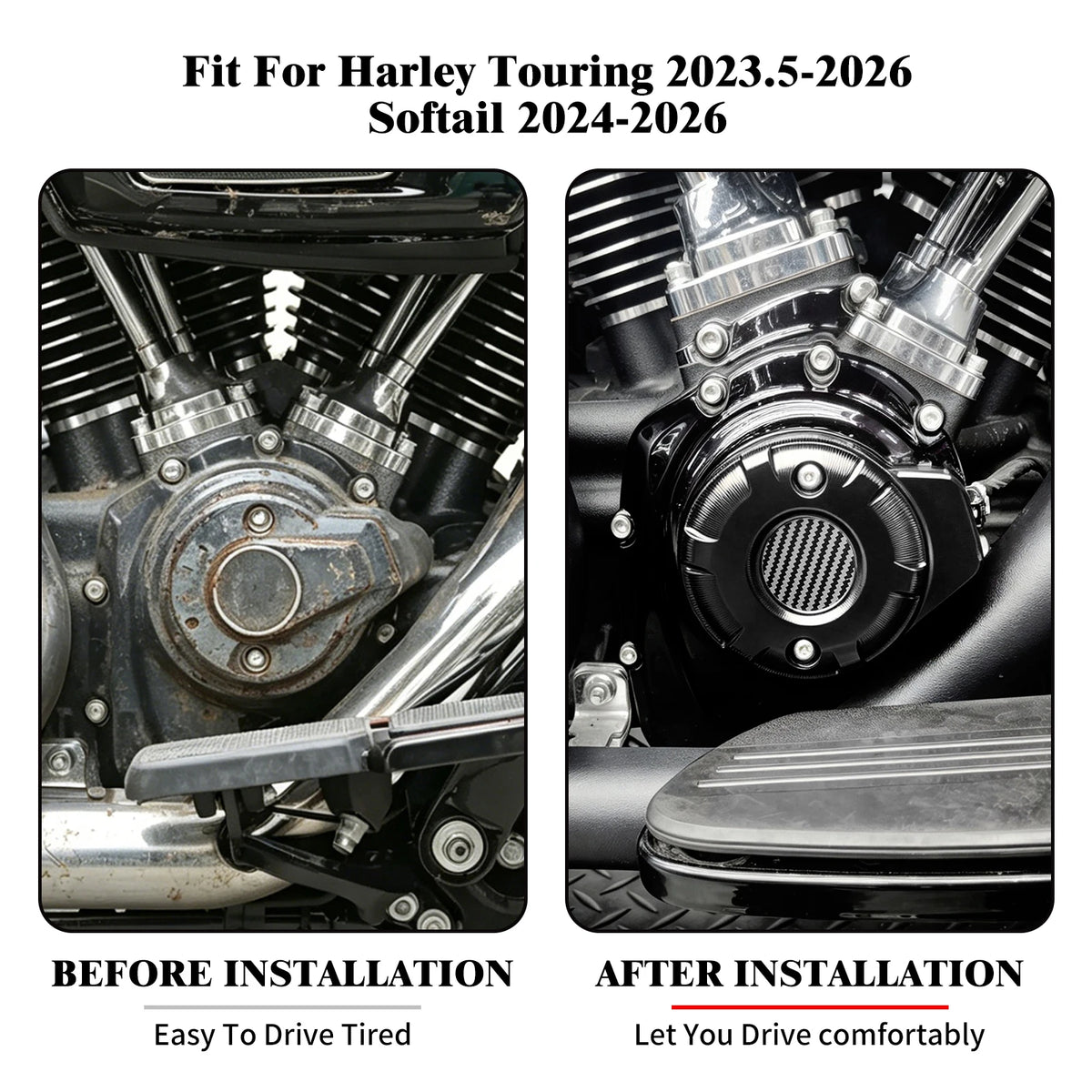 Cache de Distribution CNC (Timing Cover) - Harley-Davidson Touring 2023.5+, FLHXSE/FLTRX 2024+, Softail 2025 et plus récent – photo 2/12