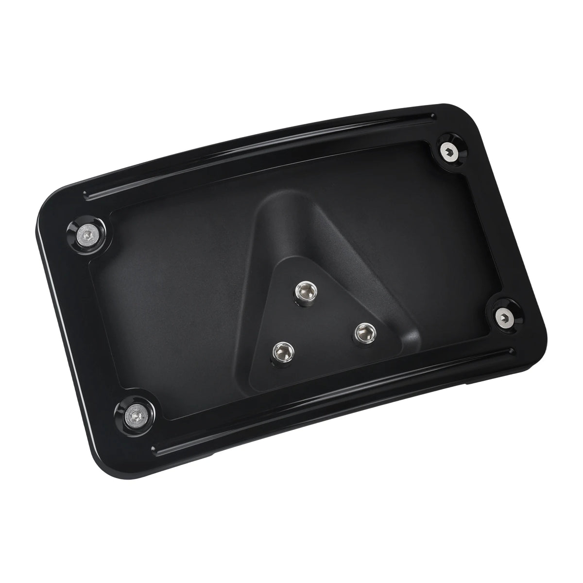 Support de plaque d'immatriculation moto incurvé noir - vue 4