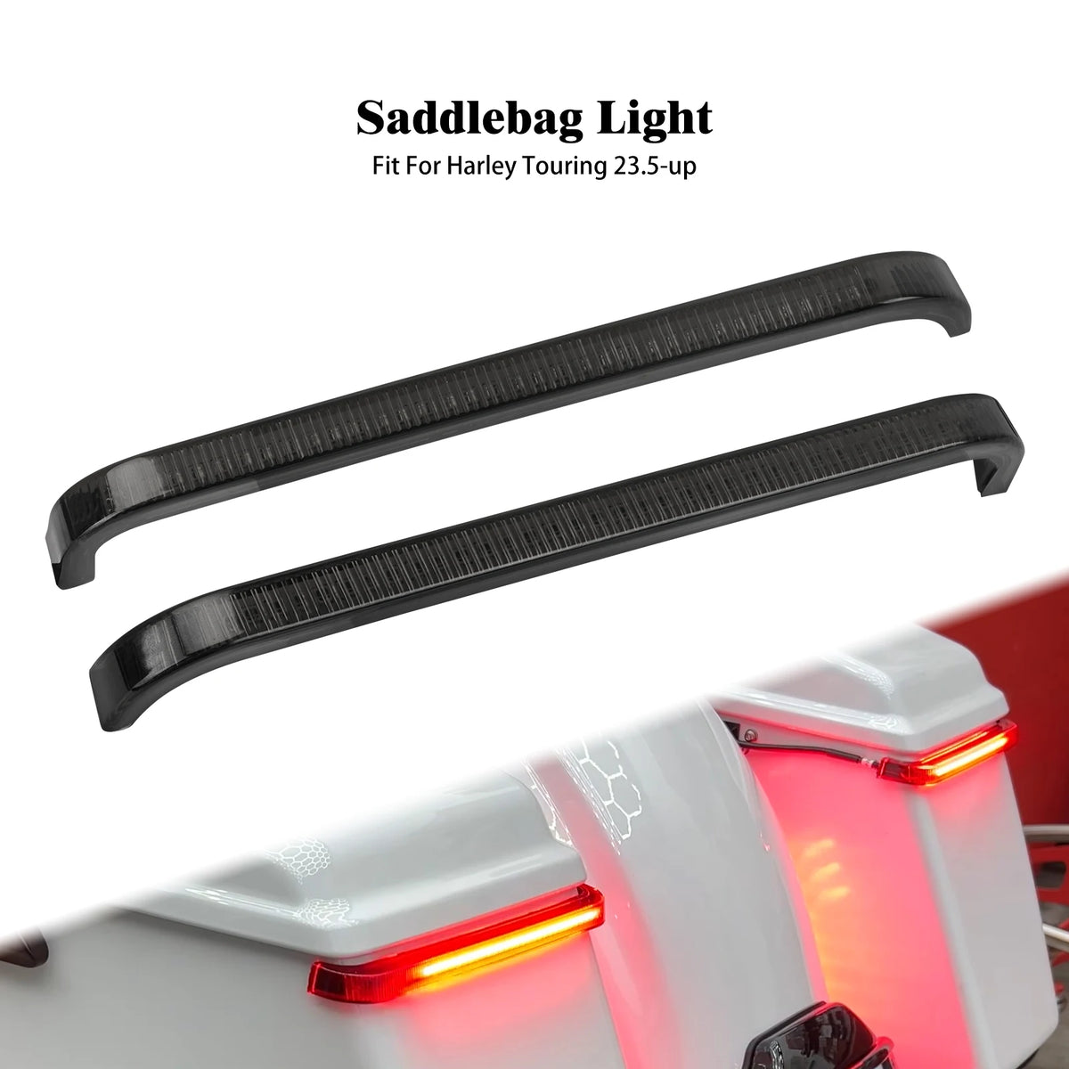 Feux LED de Sacoches à Défilement avec Clignotant Dynamique et Stop - Harley-Davidson Touring 2023.5 et plus récent – photo 7/8