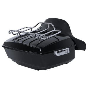 Malle top case noire avec dossier passager enveloppant sur une Harley-Davidson Touring - vue 2
