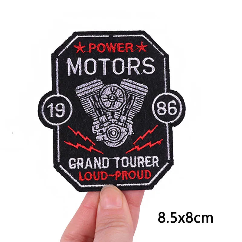 Écusson brodé crâne punk thermocollant style rock biker - vue 21