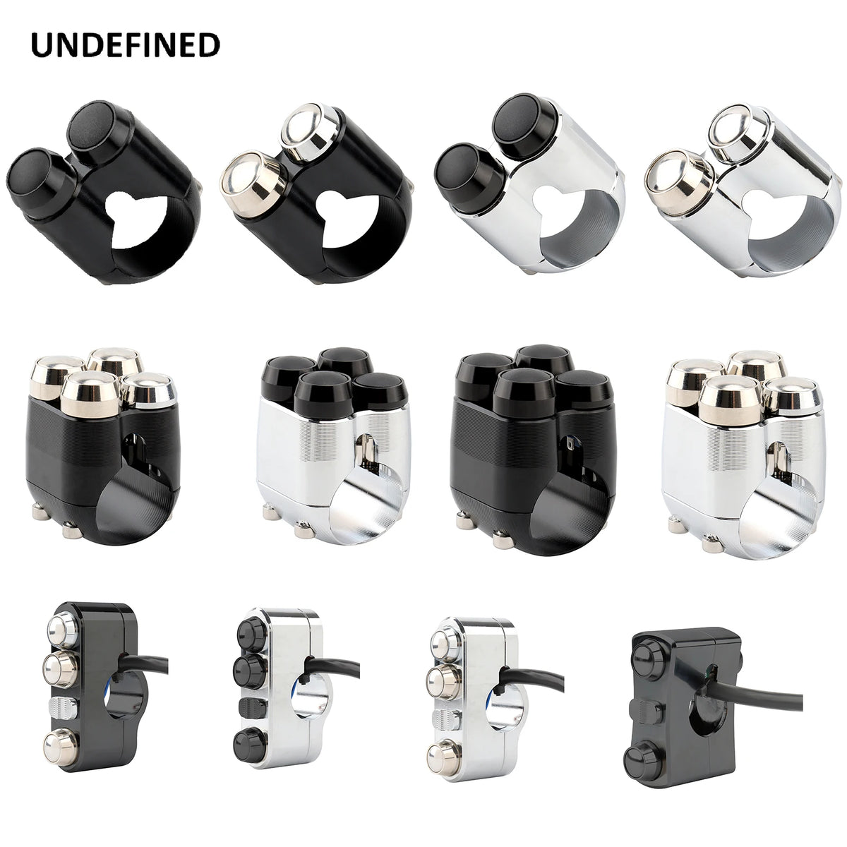 Commodo à boutons poussoirs pour Harley guidon 22/25 mm - vue 1