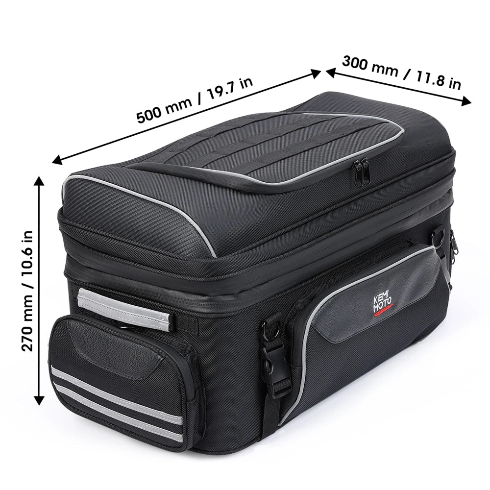 Sac de coffre arrière noir sur porte-bagages de Harley Touring - vue 4