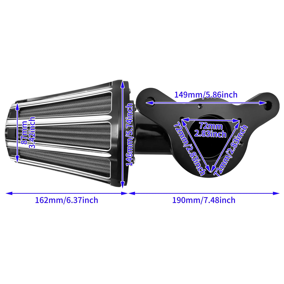 Filtre à air CNC noir et gris pour Harley-Davidson Dyna et Touring - vue 6