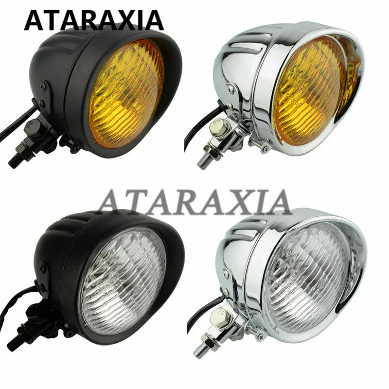 Phare rétro 4,5 pouces pour Harley bobber chopper - vue 1