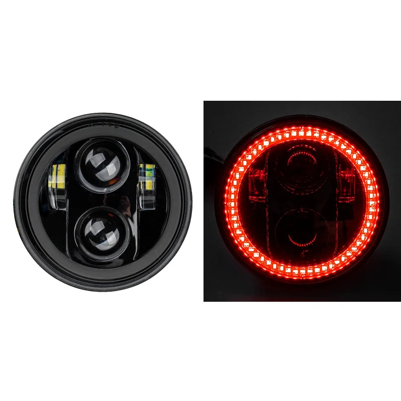 Phare LED style X 5,75 pouces avec feu de jour ambre pour moto rétro Harley Sportster et Scout - vue 17