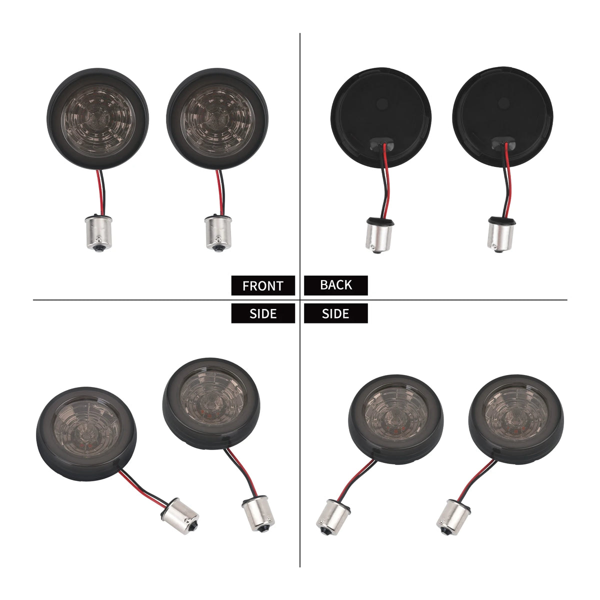 Clignotants arrière LED format bullet 1156 pour Harley-Davidson Touring, Softail, Dyna, Sportster, CVO – photo 5/6