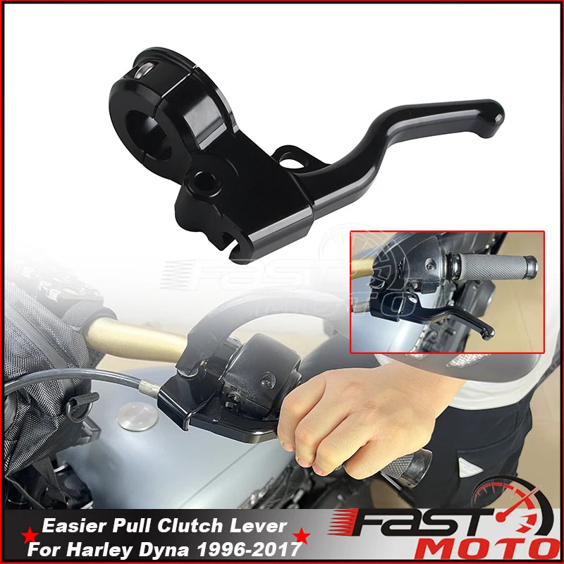 Levier d'embrayage chromé en aluminium pour moto Harley-Davidson Dyna - vue 1